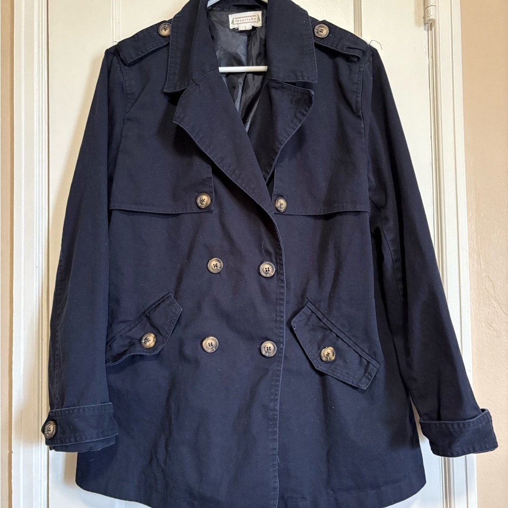 Loveriche Women's Navy Cotton Peacoat